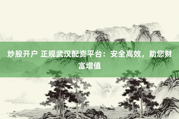 炒股开户 正规武汉配资平台：安全高效，助您财富增值