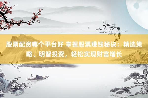 股票配资哪个平台好 掌握股票赚钱秘诀：精选策略、明智投资，轻松实现财富增长
