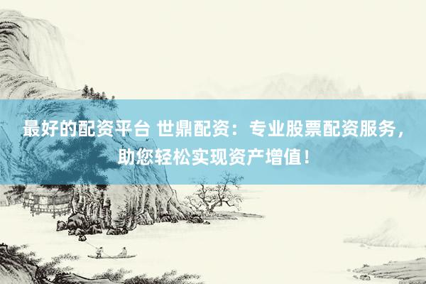 最好的配资平台 世鼎配资：专业股票配资服务，助您轻松实现资产增值！